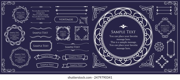 Fashionable frame. Design template. A set of gorgeous foreheads.