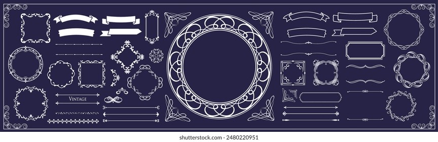 Fashionable frame. Design template. A set of gorgeous foreheads.