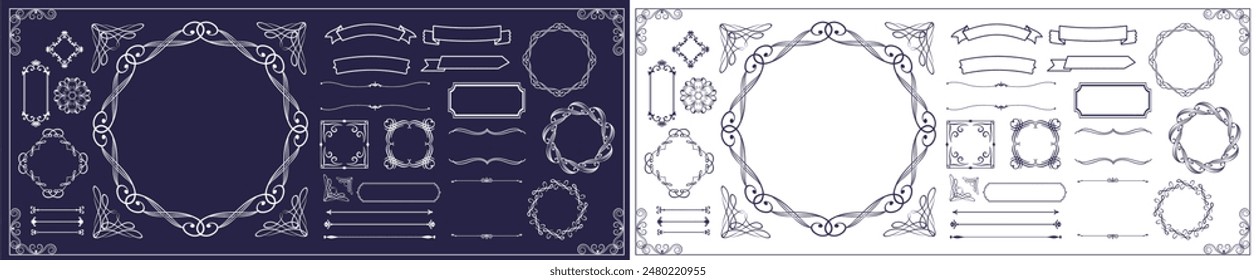 Fashionable frame. Design template. A set of gorgeous foreheads.