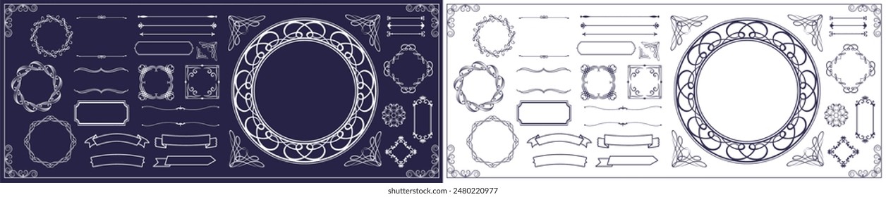 Fashionable frame. Design template. A set of gorgeous foreheads.