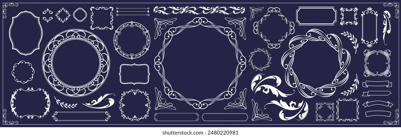 Fashionable frame. Design template. A set of gorgeous foreheads.