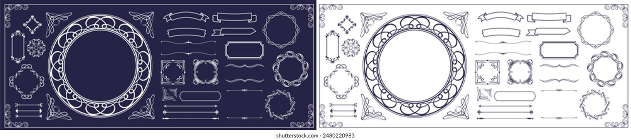 Fashionable frame. Design template. A set of gorgeous foreheads.