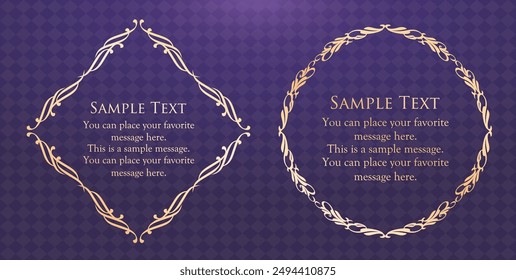 Fashionable frame. Design template. A set of gorgeous foreheads