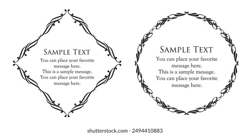Fashionable frame. Design template. A set of gorgeous foreheads
