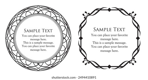 Fashionable frame. Design template. A set of gorgeous foreheads