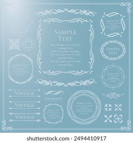 Fashionable frame. Design template. A set of gorgeous foreheads