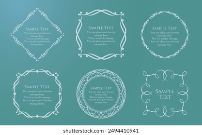 Fashionable frame. Design template. A set of gorgeous foreheads