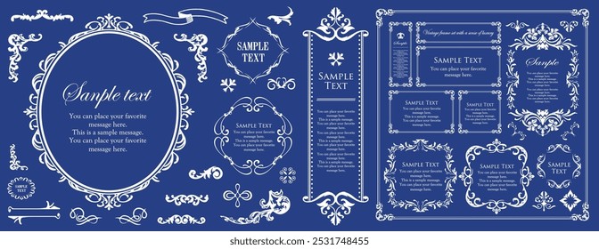 Fashionable frame. Design template. A set of gorgeous foreheads.
