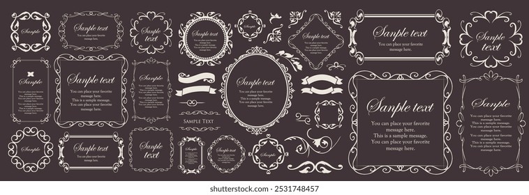 Fashionable frame. Design template. A set of gorgeous foreheads.
