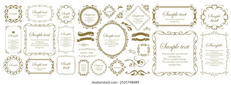 Fashionable frame. Design template. A set of gorgeous foreheads.
