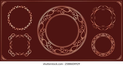 Fashionable frame. Design template. A set of gorgeous foreheads.
