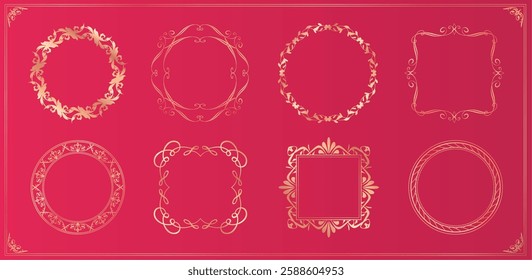 Fashionable frame. Design template. A set of gorgeous foreheads.
