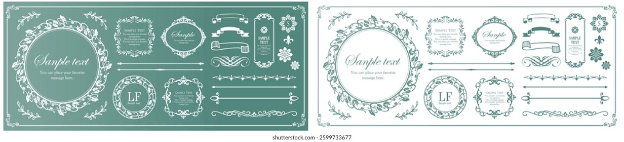 Fashionable frame. Design template. A set of gorgeous foreheads.