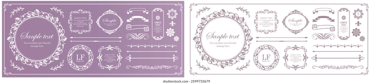 Fashionable frame. Design template. A set of gorgeous foreheads.