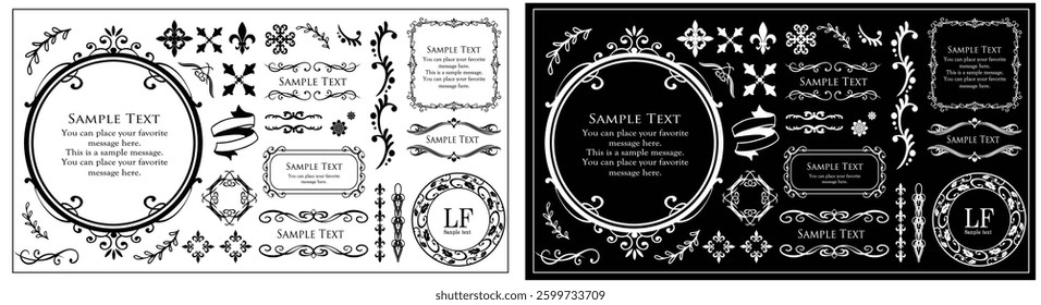 Fashionable frame. Design template. A set of gorgeous foreheads.