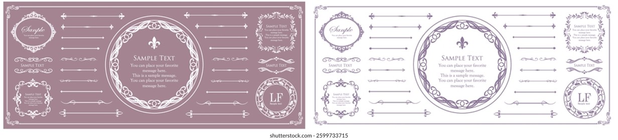 Fashionable frame. Design template. A set of gorgeous foreheads.