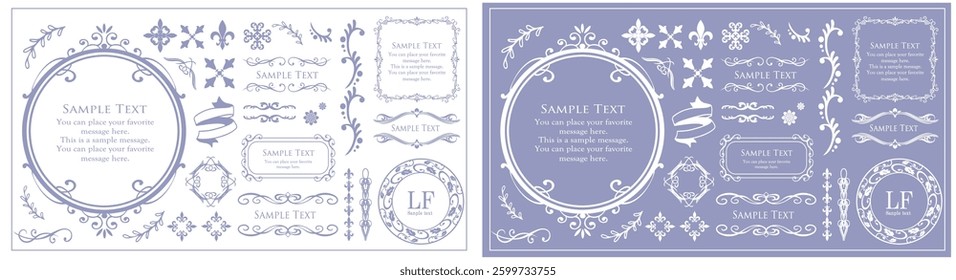 Fashionable frame. Design template. A set of gorgeous foreheads.