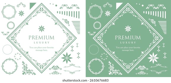 Fashionable frame. Design template. A set of gorgeous foreheads.