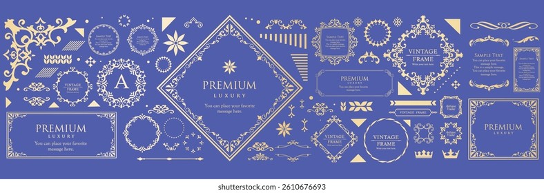 Fashionable frame. Design template. A set of gorgeous foreheads.