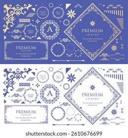 Fashionable frame. Design template. A set of gorgeous foreheads.