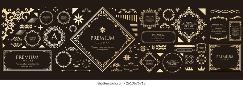 Fashionable frame. Design template. A set of gorgeous foreheads.