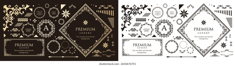 Fashionable frame. Design template. A set of gorgeous foreheads.