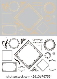 Fashionable frame. Design template. A set of gorgeous foreheads.