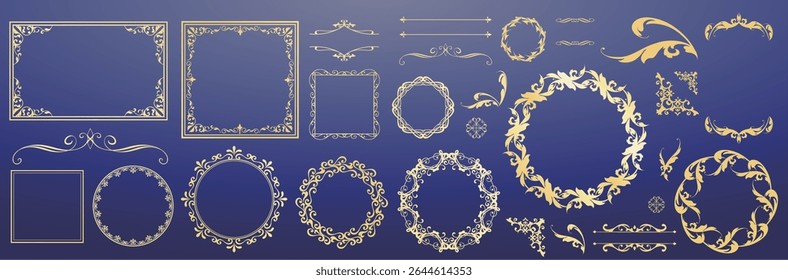 Fashionable frame. Design template. A set of gorgeous foreheads.
