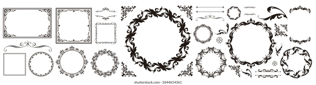 Fashionable frame. Design template. A set of gorgeous foreheads.
