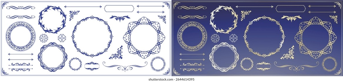 Fashionable frame. Design template. A set of gorgeous foreheads.
