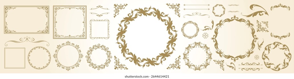 Fashionable frame. Design template. A set of gorgeous foreheads.
