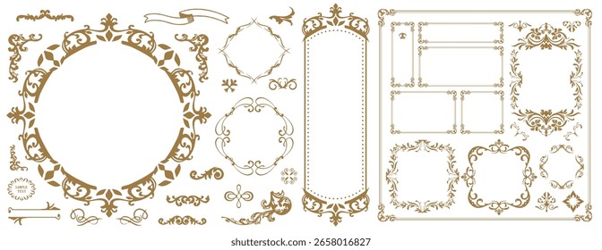 Fashionable frame. Design template. A set of gorgeous foreheads.