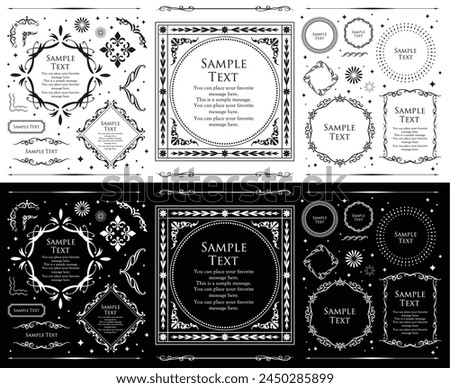 Fashionable frame. Design template. A set of gorgeous foreheads.
