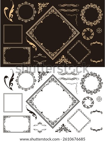 Fashionable frame. Design template. A set of gorgeous foreheads.