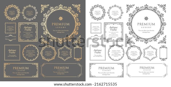Fashionable Frame Design Template Set Gorgeous Stock Vector (Royalty ...
