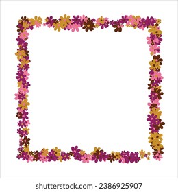 Marco de flores de moda. Diseño de fondo primaveral, flores coloridas y luminosas, bonito jardín decorativo. Colocar el texto. Diseño para postal, invitación, web. Ilustración del vector