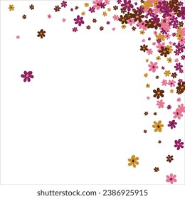 Marco de flores de moda. Diseño de fondo primaveral, flores coloridas y luminosas, bonito jardín decorativo. Colocar el texto. Diseño para postal, invitación, web. Ilustración del vector