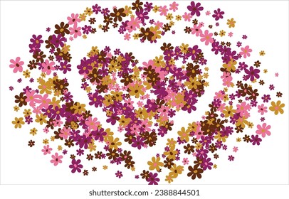 Modischer Rahmen von Blumen. Frühlingshintergrund Design, bunter, helle Blumen, dekorativer schöner Garten. Platz für Text. Design für Postkarte, Einladung, Web. Vektorgrafik
