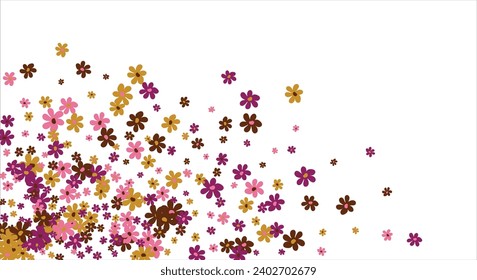 Fashionable frame of flowers. Spring background design, colorful bright flowers, decorative beautiful garden. Place for text. Design for postcard, invitation, web. Vector illustration