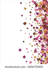Fashionable frame of flowers. Spring background design, colorful bright flowers, decorative beautiful garden. Place for text. Design for postcard, invitation, web. Vector illustration