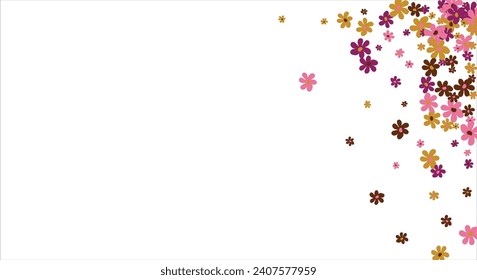 Fashionable frame of flowers. Spring background design, colorful bright flowers, decorative beautiful garden. Place for text. Design for postcard, invitation, web. Vector illustration