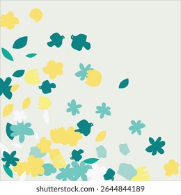 Fashionable frame of flowers. Spring background design, colorful bright flowers, decorative beautiful garden. Place for text. Design for postcard, invitation, web. Vector illustration