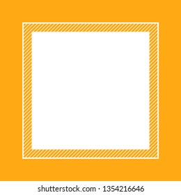 fashionable frame orange color flat lay style and rectangle for copy space, empty frame orange for banner design, template of orange frame banner blank for advertising graphic beauty cosmetics fashion