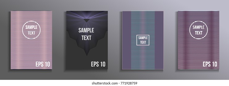 Fashionable futuristic design. Set of modern rectangular objects from abstract lines. Creative background colors. Design for the design of business brochures, banners, posters.