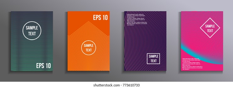 Fashionable futuristic design. Set of modern rectangular objects from abstract lines. Creative background colors. Design for the design of business brochures, banners, posters.