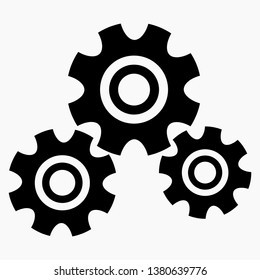 Fashionable gear mechanism vector setting vector icon.