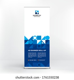 Fashionable geometric design, roll-up stand, banner for advertising information