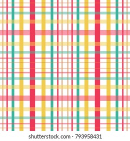 Fashionable geometric seamless pattern. Multicolor cage.