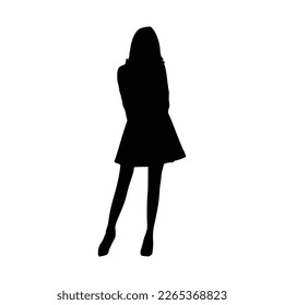 Fashionable girl with shopping bag silhouette