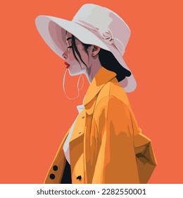 Fashionable girl wearing a hat